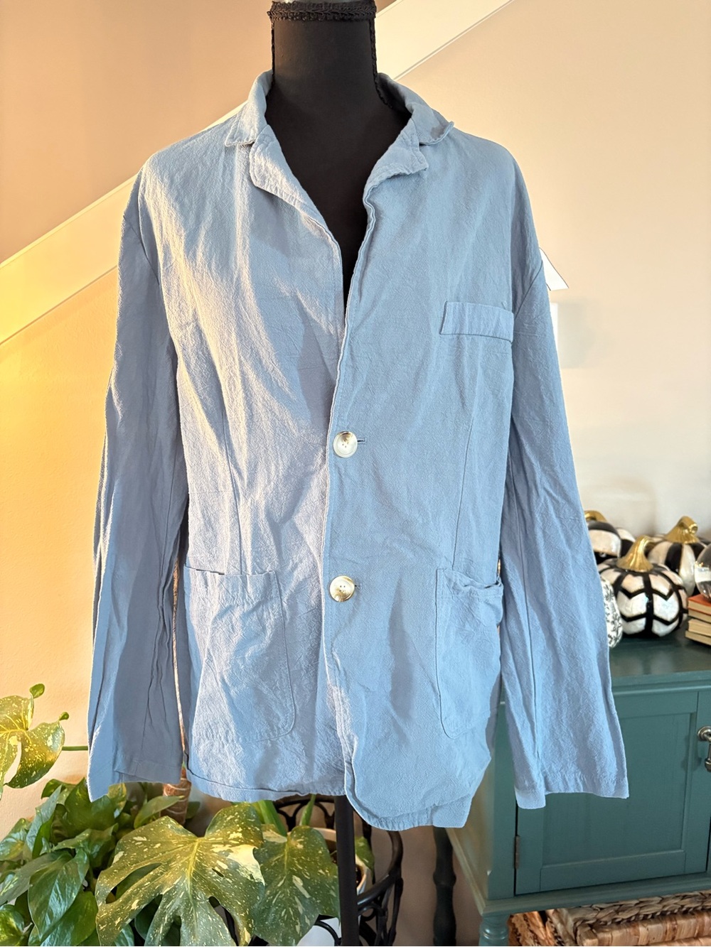 Light Blue Women’s Relaxed Blazer Jacket